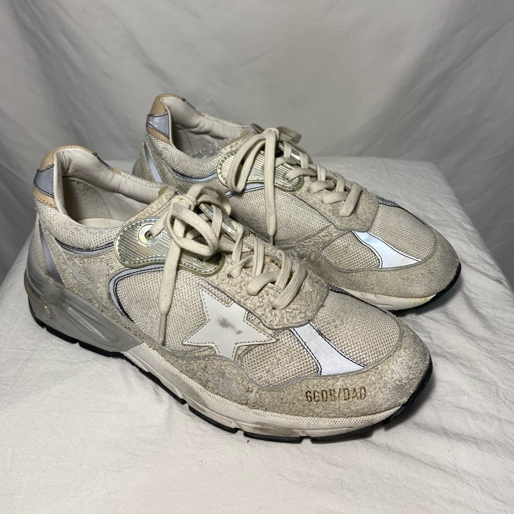 Golden GOOSE *NEW*  Dad Star Sneakers white and grey suede with white star Sz 38 - Picture 7 of 17